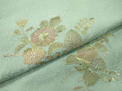 平和屋着物▼中国三大刺繍　スワトウ刺繍　汕頭刺繍　総刺繍　色留訪問着　辻が花　正絹　逸品　DABI7077fe