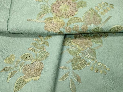 平和屋着物▼中国三大刺繍　スワトウ刺繍　汕頭刺繍　総刺繍　色留訪問着　辻が花　正絹　逸品　DABI7077fe