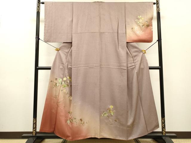 平和屋着物▼訪問着　螺鈿　流水文　暈し染　金銀彩　正絹　逸品　DABI7079fe