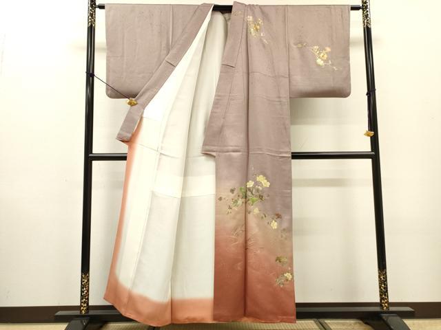 平和屋着物▼訪問着　螺鈿　流水文　暈し染　金銀彩　正絹　逸品　DABI7079fe