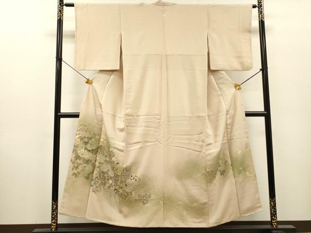 平和屋着物▼豪華色留袖　作家物　手描き　草花　金通し地　正絹　逸品　DABI7080fe