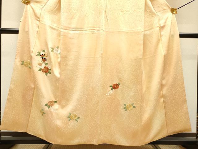 平和屋着物▼訪問着　駒刺繍　総刺繍　短冊花文　暈し染　金糸　やまと誂製　正絹　逸品　DABI7081fe
