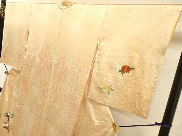 平和屋着物▼訪問着　駒刺繍　総刺繍　短冊花文　暈し染　金糸　やまと誂製　正絹　逸品　DABI7081fe