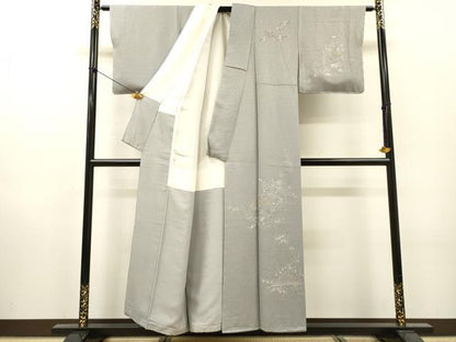 平和屋着物▼中国三大刺繍　スワトウ刺繍　汕頭刺繍　相良刺繍　総刺繍　訪問着　扇面花文　金糸　正絹　逸品　未使用　DABI7084fe