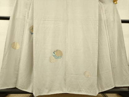 平和屋着物▼訪問着　総刺繍　孔雀丸文　金銀糸　正絹　逸品　DABI7085fe