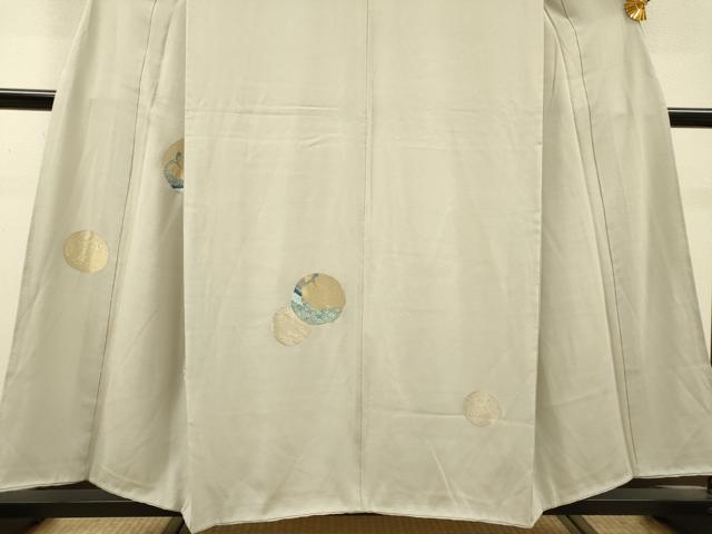 平和屋着物▼訪問着　総刺繍　孔雀丸文　金銀糸　正絹　逸品　DABI7085fe
