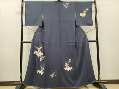 平和屋着物▼訪問着　駒刺繍　総刺繍　檜垣花文　金糸　正絹　逸品　未使用　DABI7092fe