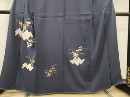 平和屋着物▼訪問着　駒刺繍　総刺繍　檜垣花文　金糸　正絹　逸品　未使用　DABI7092fe