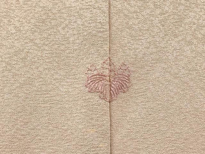 平和屋着物▼中国三大刺繍 スワトウ刺繍 汕頭刺繍 総刺繍 無地絵羽訪問着 地紙風景花文 薄柿色 正絹 逸品 DABI7096fe
