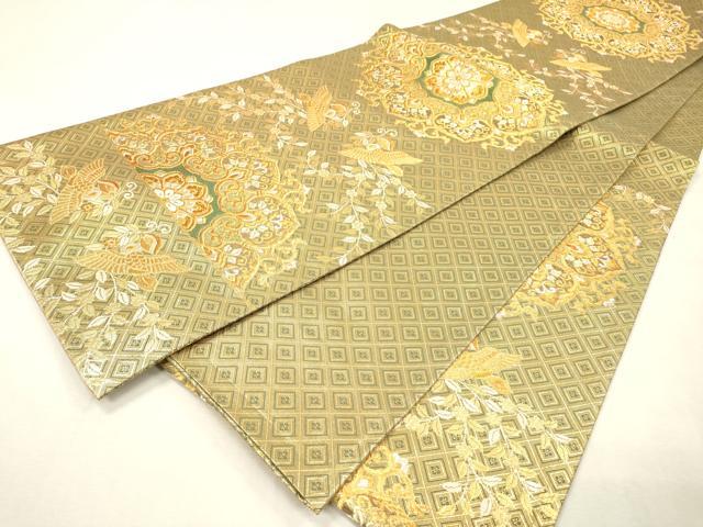 平和屋着物▼佐賀錦　六通柄袋帯　正倉院　手先長尺　金銀糸　正絹　逸品　DABI7116fe
