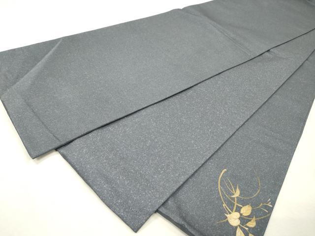 平和屋着物▼太鼓柄袋帯　手描き　草花　金銀彩　正絹　逸品　DABI7123fe