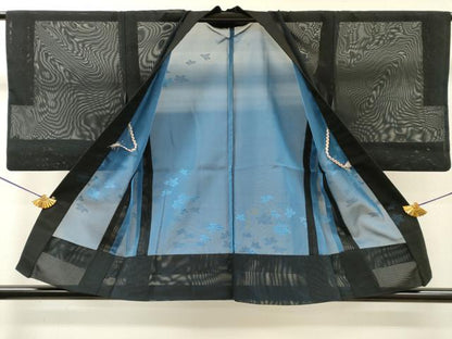 平和屋着物▽羽織　スリーシーズン　春夏秋　塵除け　楓　正絹　逸品　DABI7257fe