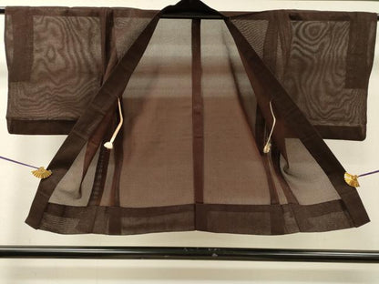 平和屋着物▽羽織　スリーシーズン　春夏秋　塵除け　網目文　銀糸　正絹　逸品　DABI7258fe