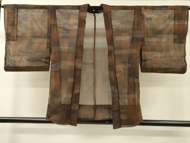 平和屋着物▽羽織　スリーシーズン　春夏秋　塵除け　横段　正絹　逸品　DABI7261fe