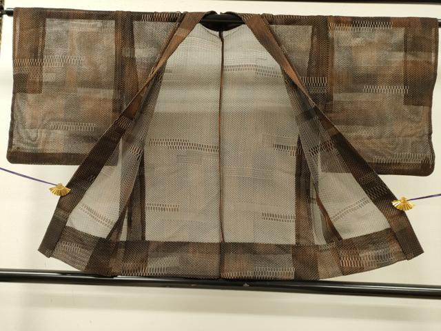 平和屋着物▽羽織　スリーシーズン　春夏秋　塵除け　横段　正絹　逸品　DABI7261fe