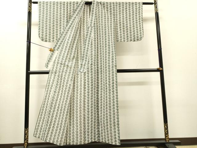 平和屋着物＊夏物　小紋　総レース　丸文　DABI7262fe
