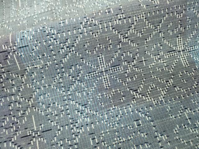 平和屋着物▽上質な紬　単衣　花菱文　正絹　逸品　DABI7274fe