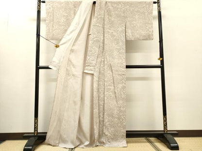 平和屋着物▽上質な小紋　単衣　手描き　風景文　正絹　逸品　DABI7275fe