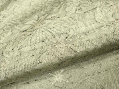 平和屋着物▽上質な紬　単衣　洋花文　正絹　逸品　DABI7276fe