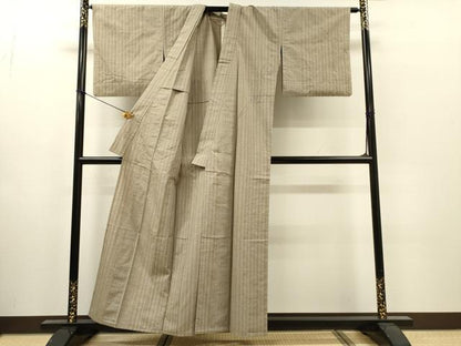 平和屋着物▽上質な紬　単衣　間道　正絹　逸品　DABI7280fe