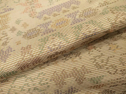 平和屋着物▽本場大島紬　単衣　7マルキ　草花　正絹　逸品　DABI7283fe
