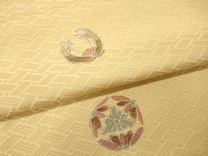 平和屋着物▽友禅作家の巨匠　浅井青仁　小紋　単衣　花丸文　金彩　正絹　逸品　DABI7291fe