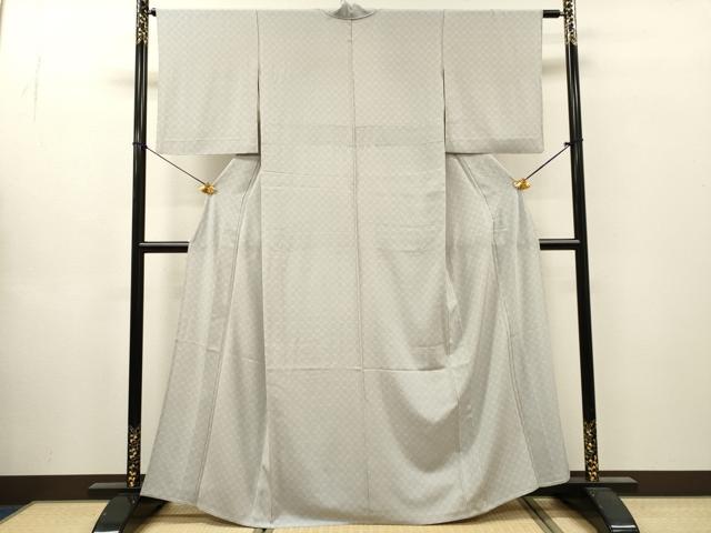 平和屋着物▽銀座世きね　小紋　単衣　格子　正絹　逸品　DABI7293fe