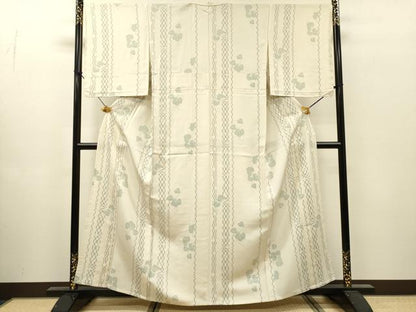 平和屋着物▽本場染大島紬　単衣　蔦の葉間道　正絹　逸品　未使用　DABI7296fe