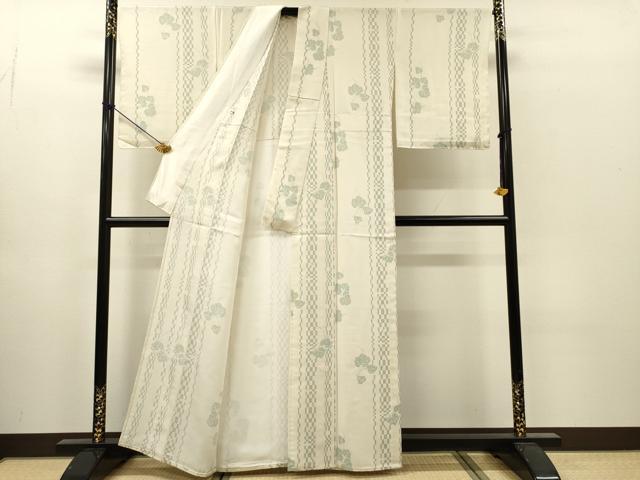 平和屋着物▽本場染大島紬　単衣　蔦の葉間道　正絹　逸品　未使用　DABI7296fe
