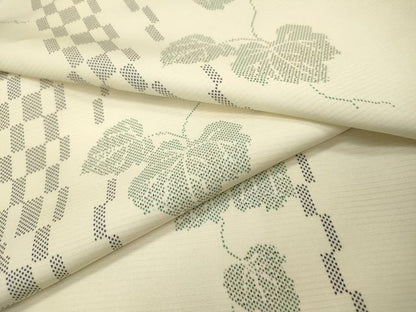 平和屋着物▽本場染大島紬　単衣　蔦の葉間道　正絹　逸品　未使用　DABI7296fe