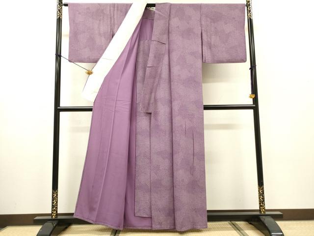 平和屋着物▽江戸小紋　単衣　草木染　寄せ小紋柄　正絹　逸品　DABI7298fe