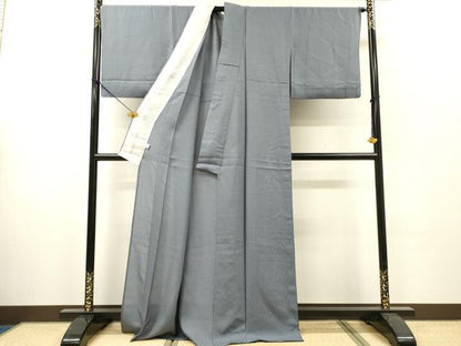 平和屋着物▽上質な色無地　単衣　菱地紋　褐色　正絹　逸品　DABI7303fe