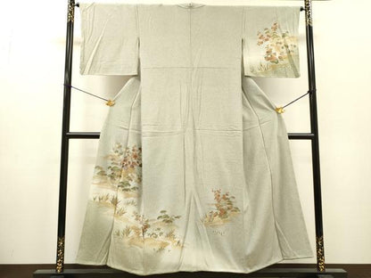 平和屋着物▼訪問着　螺鈿　風景文　暈し染　金銀彩　正絹　逸品　DABI7309fe