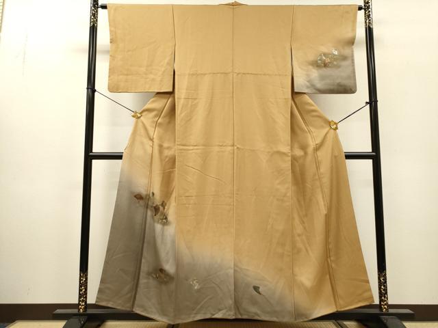 平和屋着物▼訪問着　螺鈿　南天銀杏文　暈し染　金彩　正絹　逸品　DABI7311fe