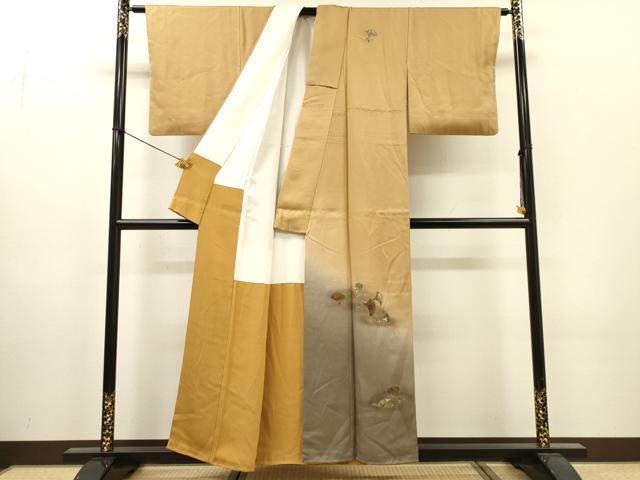 平和屋着物▼訪問着　螺鈿　南天銀杏文　暈し染　金彩　正絹　逸品　DABI7311fe