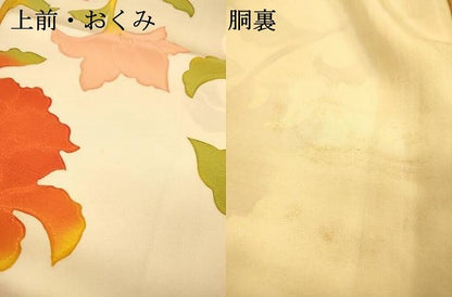 平和屋着物●上質な小紋　地紋起こし　更紗花唐草文　正絹　逸品　DABI7315fe