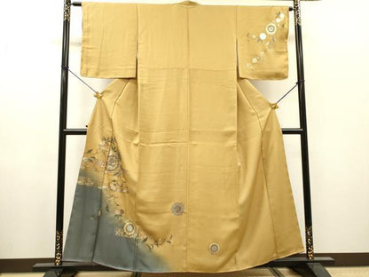 平和屋着物▼訪問着　螺鈿　正倉院花文　暈し染　金銀彩　正絹　逸品　未使用　DABI7326fe