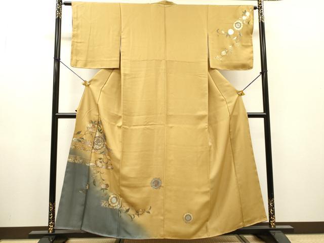 平和屋着物▼訪問着　螺鈿　正倉院花文　暈し染　金銀彩　正絹　逸品　未使用　DABI7326fe