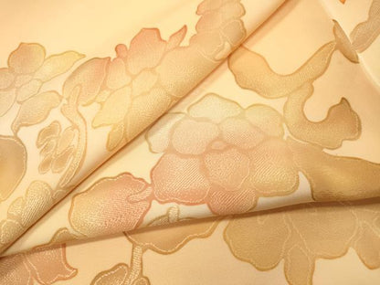 平和屋着物●上質な小紋　地紋起こし　花唐草文　暈し染　正絹　逸品　DABI7327fe