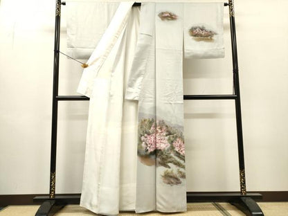平和屋着物▼訪問着　作家物　手描き　風景文　正絹　逸品　DABI7330fe
