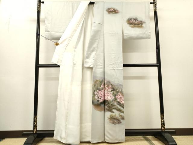 平和屋着物▼訪問着　作家物　手描き　風景文　正絹　逸品　DABI7330fe