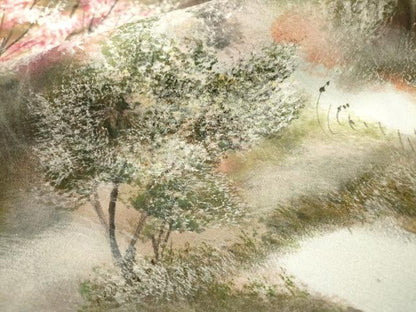 平和屋着物▼訪問着　作家物　手描き　風景文　正絹　逸品　DABI7330fe