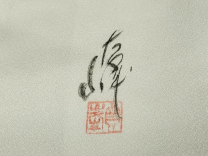 平和屋着物▼訪問着　作家物　手描き　風景文　正絹　逸品　DABI7330fe