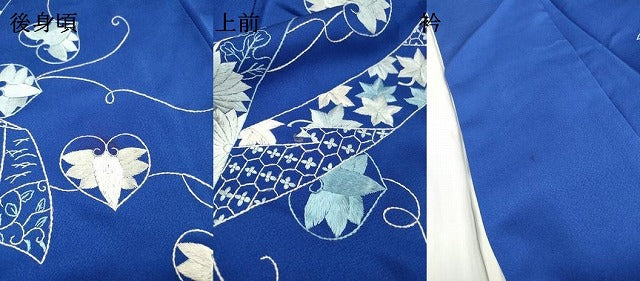平和屋着物●訪問着　総刺繍　短冊花文　ロング丈　正絹　逸品　DABI7331fe