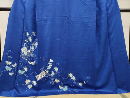 平和屋着物●訪問着　総刺繍　短冊花文　ロング丈　正絹　逸品　DABI7331fe