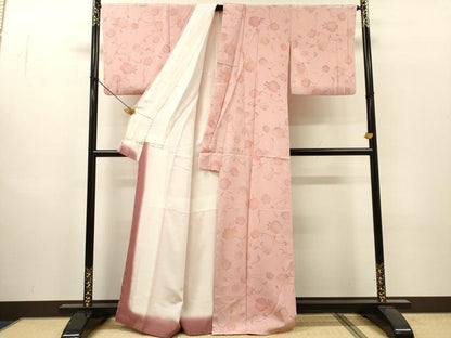 平和屋着物▼上質な小紋　花唐草文　正絹　逸品　DABI7334fe