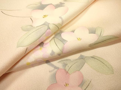 平和屋着物▼上質な小紋　手描き　枝花　暈し染　正絹　逸品　DABI7343fe