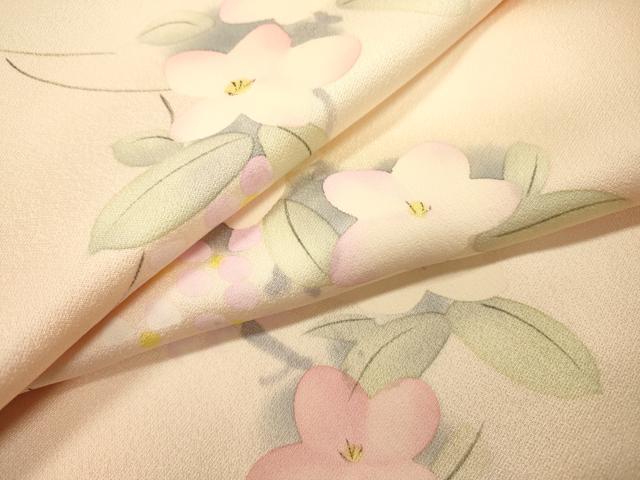 平和屋着物▼上質な小紋　手描き　枝花　暈し染　正絹　逸品　DABI7343fe