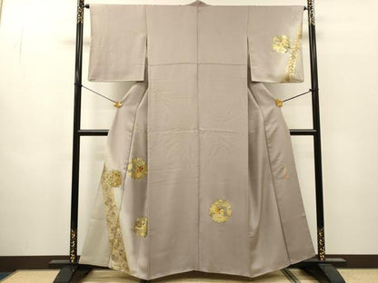 平和屋着物●木村吉幸　訪問着　花鳥丸文　暈し染　べっ甲箔　金彩　正絹　逸品　DABI7344fe