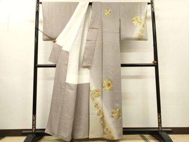 平和屋着物●木村吉幸　訪問着　花鳥丸文　暈し染　べっ甲箔　金彩　正絹　逸品　DABI7344fe